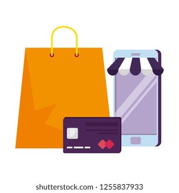 smartphone with parasol and credit card