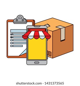 smartphone with parasol and delivery application