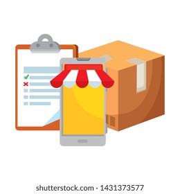 smartphone with parasol and delivery application