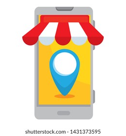 smartphone with parasol and delivery application