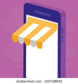 smartphone with parasol ecommerce