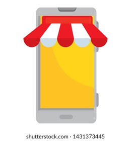 smartphone with parasol ecommerce app
