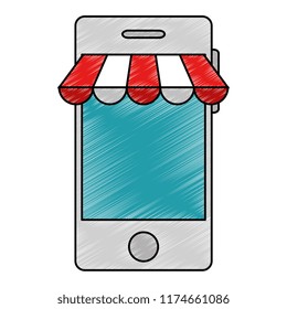 smartphone with parasol icon