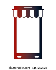 smartphone with parasol isolated icon