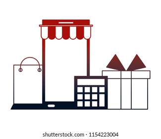 smartphone with parasol and objects