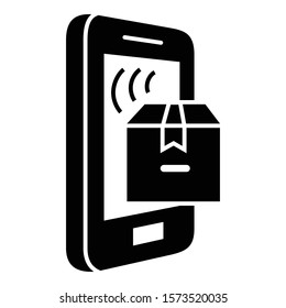 Smartphone parcel tracking icon. Simple illustration of smartphone parcel tracking vector icon for web design isolated on white background