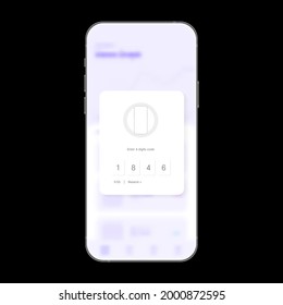 Smartphone Passcode User Interface. Enter 4 digits code. Simple White Design for Device Security System. Vector illustration