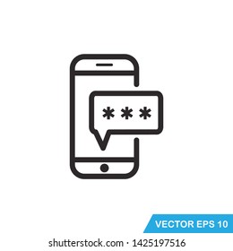 smartphone with password icon vector design 