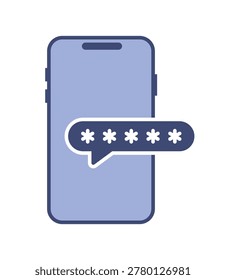 Smartphone with password notification bubble for secure authentication