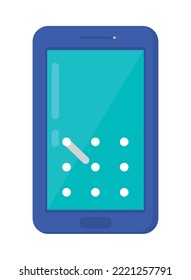 smartphone with password on white background