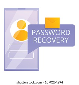 Smartphone password recovery icon. Cartoon of smartphone password recovery vector icon for web design isolated on white background