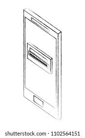 smartphone password security isometric design