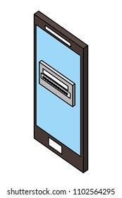 smartphone password security isometric design