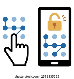 Smartphone pattern unlock, simple vector illustration