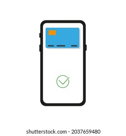 Ilustración del pase de pago de Smartphone. Vector de diseño plano