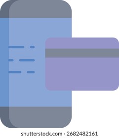 Diseño plano del icono de la tarjeta de pago del smartphone