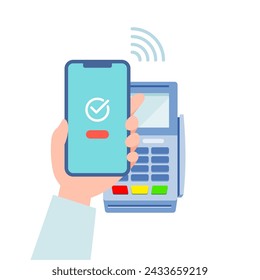 Smartphone payment IC reader. Vector illustration that is easy to edit.