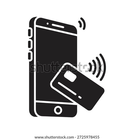 Smartphone payment icon with card for mobile banking and nfc technology a symbol for contactless transaction and digital wallet money transfer