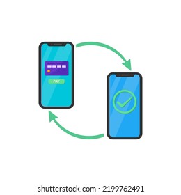 Smartphone with payment method on screen vector illustration