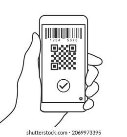 QR-Code oder Barcode-Scanning für Smartphone-Zahlungen.