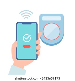 Smartphone payment smart IC reader. Vector illustration that is easy to edit.