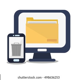 Smartphone and pc of office and work design