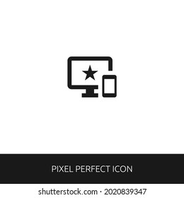 Smartphone and PC Pixel Perfect Icon for Web, App, Presentation. editable outline style. simple icon vector eps 10