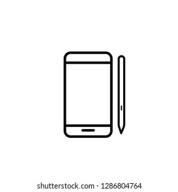 smartphone and pen icon,vector illustration