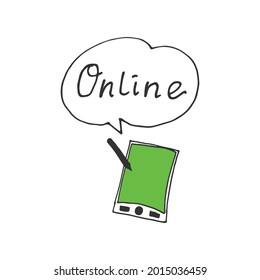 ilustración de burbuja de voz. comunicación, vector dibujado a mano.