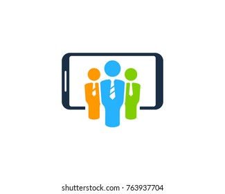 Smartphone People Icon Logo Design Element