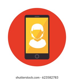smartphone with person avatar