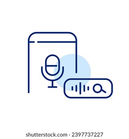 Smartphone personal assistant app. Voice searching online. Pixel perfect icon