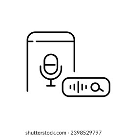 Smartphone personal assistant app. Voice searching online. Pixel perfect, editable stroke