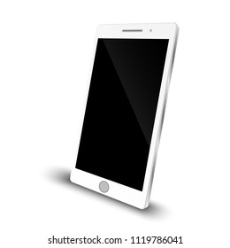 smartphone perspective angle view vector on white background, vector illustration.