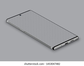 Smartphone perspective mockup realistic mobile phone easy place demo on screen vector illustration for printing game advertising promotion element.