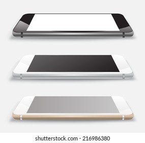 Smartphone  perspective  mockup set. Vector realistic. Can use for object on printing and web or object background application  preview.