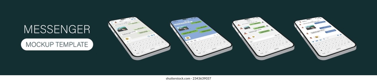 Smartphone Perspective View. Message Bubble Chats for Smartphones with Vector Chat Boxes Designed for Mobile Messaging Applications. Vector.