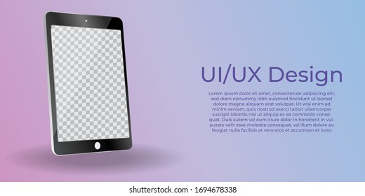 Smartphone perspective view mockup. Smartphone blank screen vector illustration. Template for infographics or presentation UI design interface