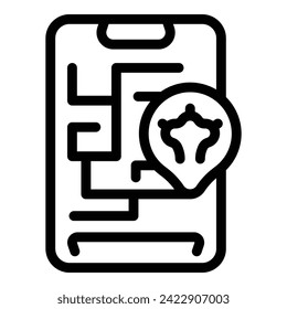 Smartphone pet tracker icon outline vector. Online use app. Persona app