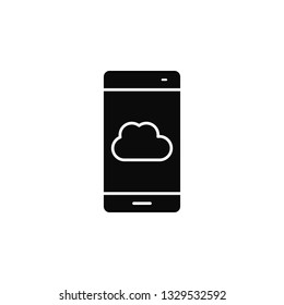smartphone, phone, cloudicon. Simple glyph, flat vector of smartphone icons for UI and UX, website or mobile application