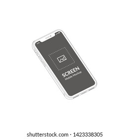 Smartphone, phone device, application screenshot. Vector 3d isometric color icon new flat style. Creative illustration, idea for infographics.