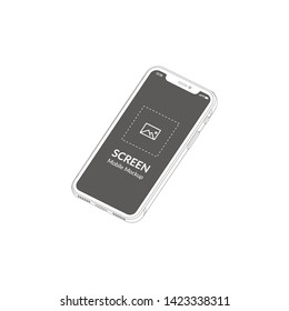 Smartphone, phone device, application screenshot. Vector 3d isometric color icon new flat style. Creative illustration, idea for infographics.