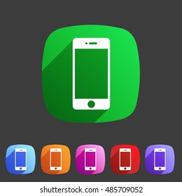 smartphone phone icon flat web sign symbol logo label set