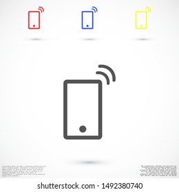 Smartphone in phone icon touch screen background. Smartphone stock vector illustration phone icon eps10. Mobile phone icon design template.