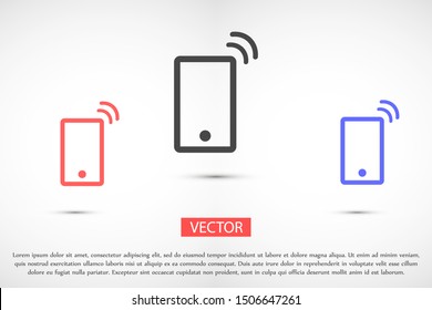 Smartphone in phone icon touch screen background. Smartphone stock vector illustration phone icon eps10. Mobile phone icon design template.