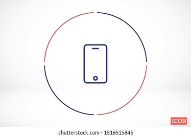 Smartphone in phone icon touch screen background. Smartphone stock vector illustration phone icon eps10. Mobile phone icon design template.