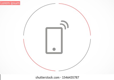 Smartphone in phone icon touch screen background. 