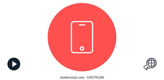 Smartphone in phone icon touch screen background. Smartphone stock vector illustration phone icon eps10. Mobile phone icon design template.