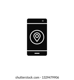 smartphone, phone, locationicon. Simple glyph, flat vector of smartphone icons for UI and UX, website or mobile application