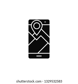 smartphone, phone, locationicon. Simple glyph, flat vector of smartphone icons for UI and UX, website or mobile application